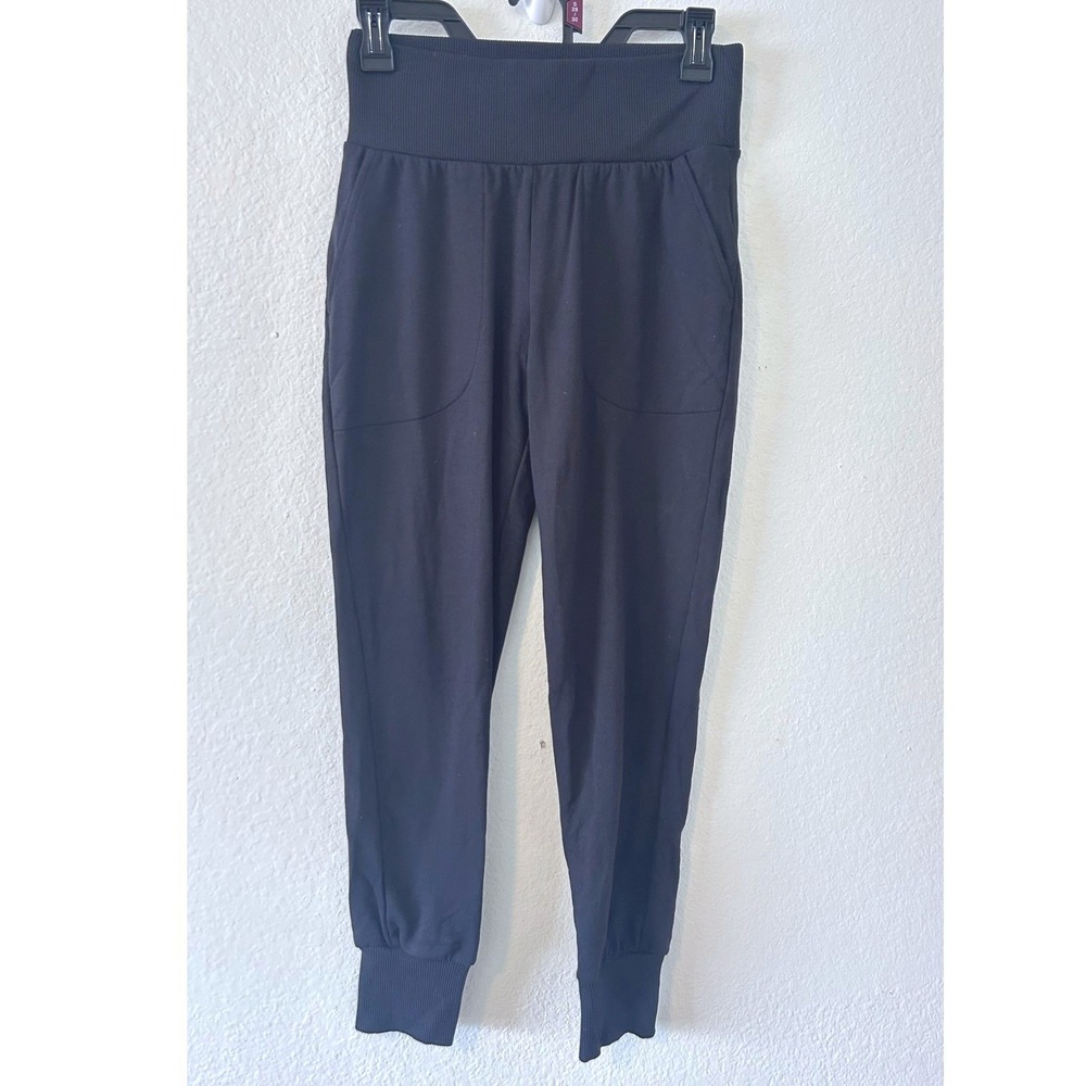 Nike Dri-FIT Womens XS Black High Waisted Joggers‎ Ribbed Cuff Sweatpants Yoga